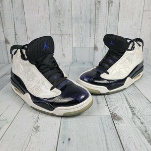 Nike Air Jordan Dub Zero White & Black Blue  Laser Cut Mens Size 9 311045 106